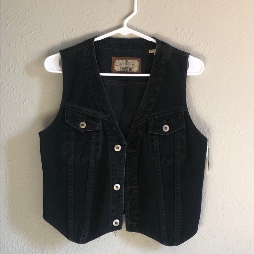 Vintage black jean vest